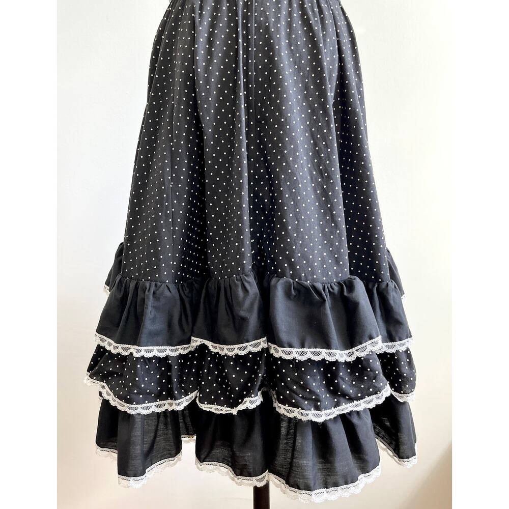 Vintage 50s Polka Dot Prairie Dress | Rockabilly Square Dance | Puff Sleeve | M - Picture 6 of 6